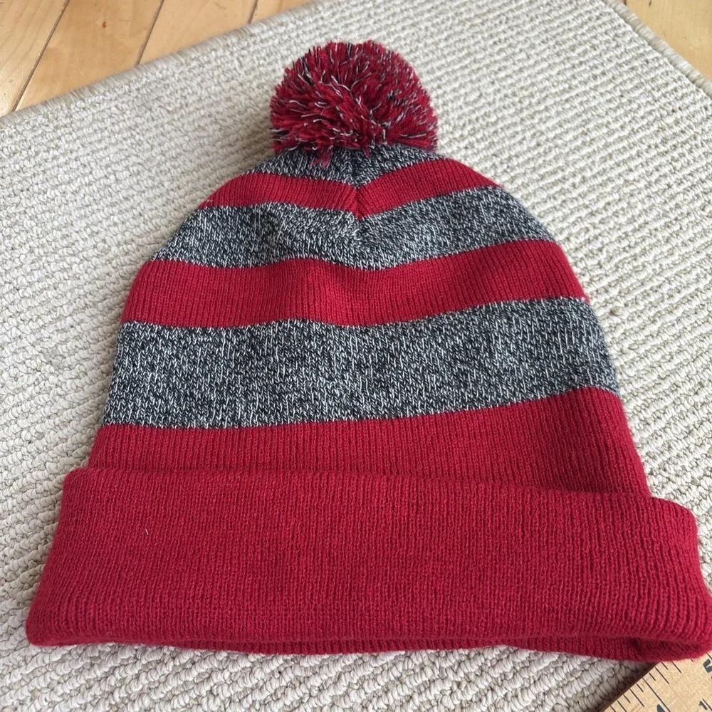 College of Arts & Sciences Acrylic Pom Striped Beanie Hat Cap Knit